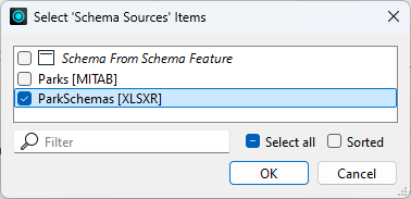 Selecting schema sources